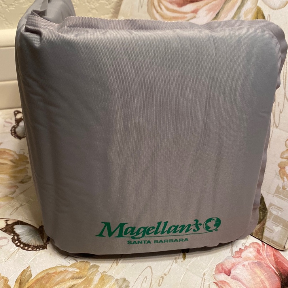 Magellan’s foldable Inflatable gray travel cushion blow up - 15” x 8”